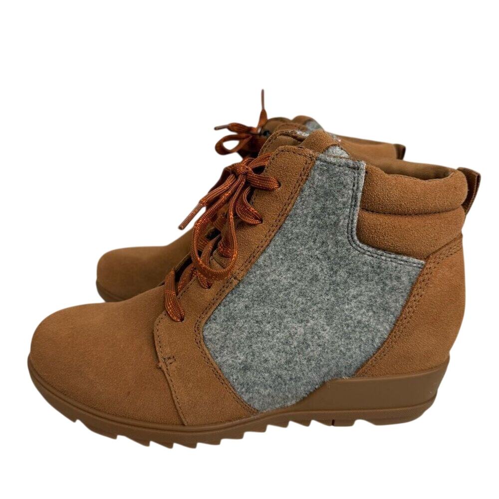 Sorel Evie Women’s Boots Size 7.5 Waterproof Wedge Suede NEW # box 19 - Picture 7 of 14